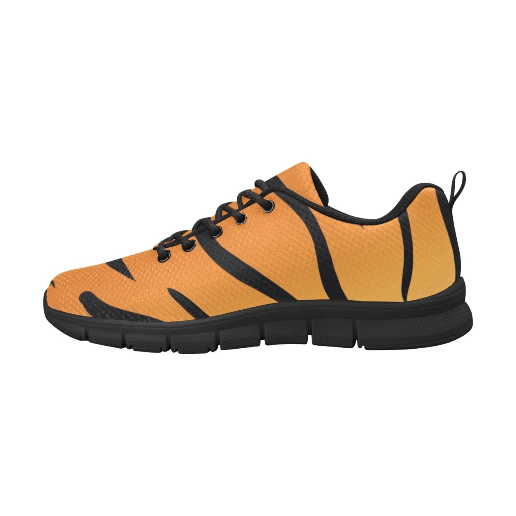 Sneakers For Women,  Orange And Black Tiger Striped  - Running Shoes