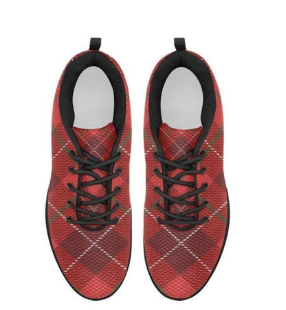 Womens Sneakers,  Red Plaid  Running Shoes