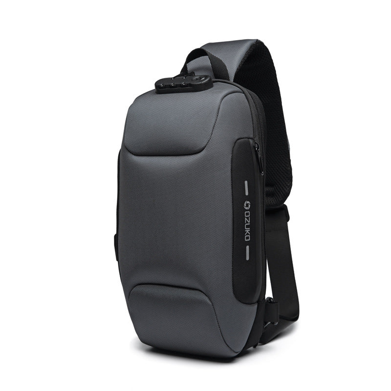 ozuko new chest bag usb anti-theft men&