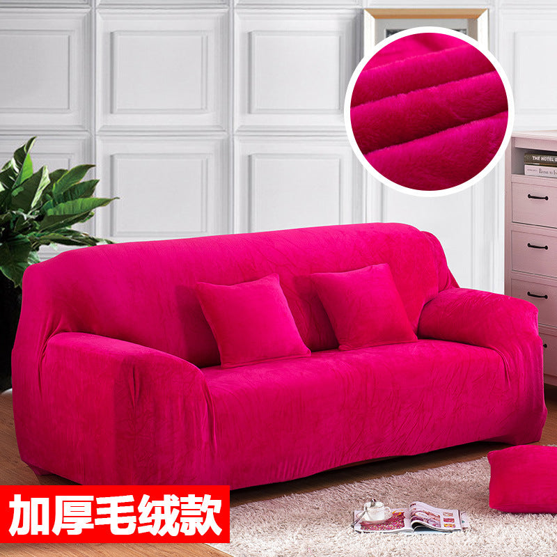 Fun Ran sofa cover all-inclusive stretch plush thick custom wholesale three-person high-end sofa cover