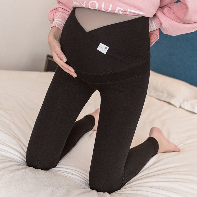 Real price maternity wear 2022 spring and autumn low-waisted high-waisted leggings double support belly cloth standard outerwear pants pencil pants